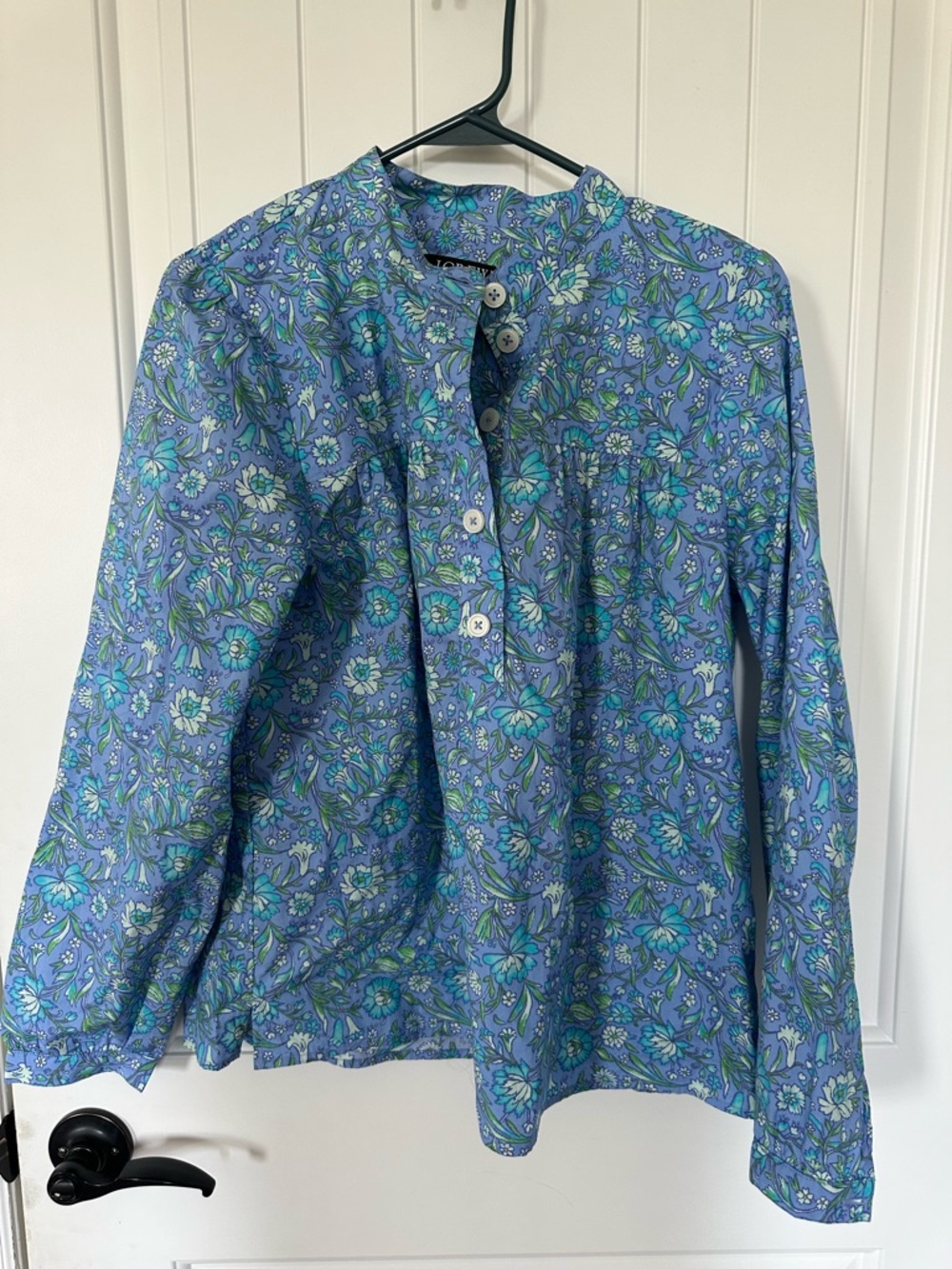 J. Crew Light Blue Floral Button-Up Shirt